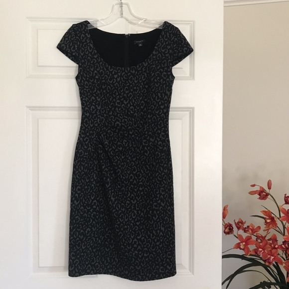 LOFT Leopard Jacquard Sheath Dress - Picture 1 of 4